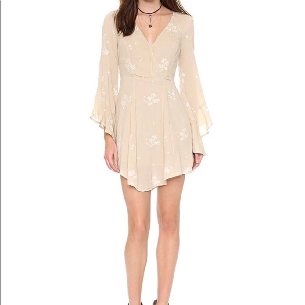 Free People Jasmine Embroidered Long Sleeve Mini